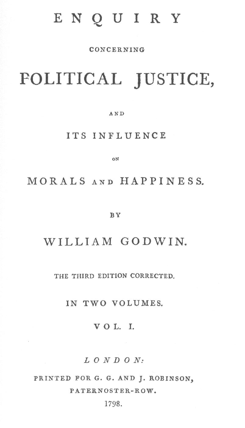 Figure 1. Title Page from Godwin's Political Justice, 3rd edition.