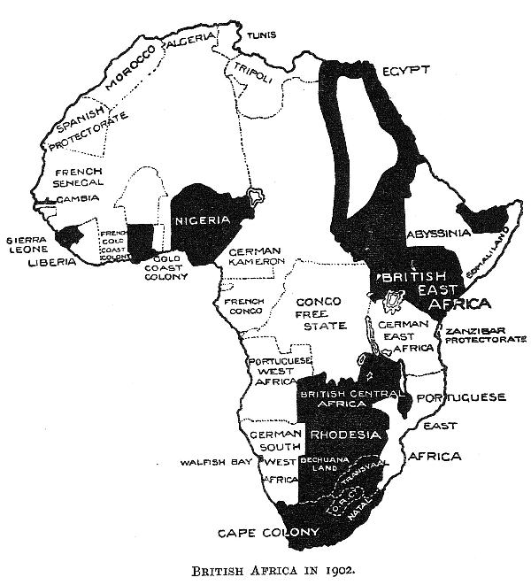 Map of British Africa in 1902. Click to enlarge in new window.