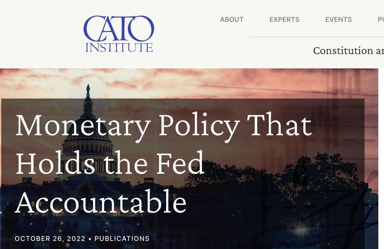 The Cato Institute on monetary reform